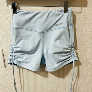 Bo+Tee baby blue scrunched sports shorts